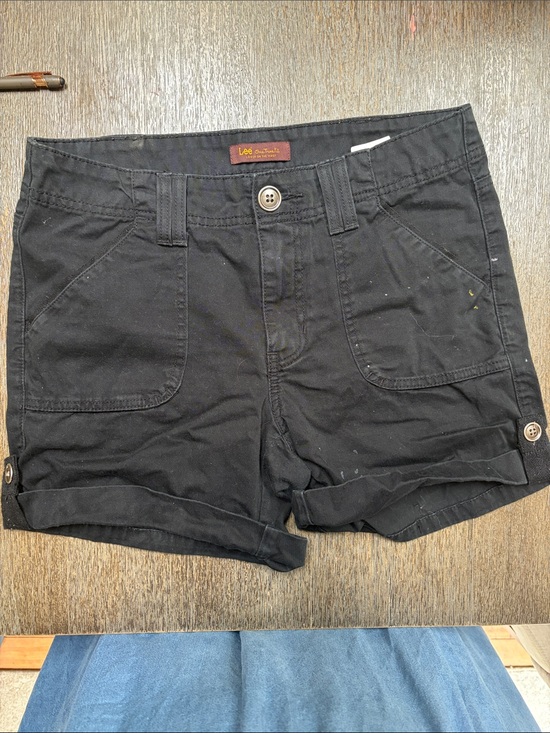 Lee Pants - Lee Women's Black Rolled-Hem Bermuda Shorts